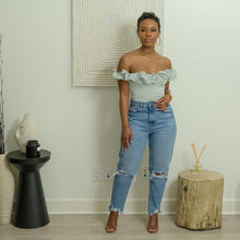 Load image into Gallery viewer, Sage Ruffle Bodysuit - Feminine Fashion Boutique
