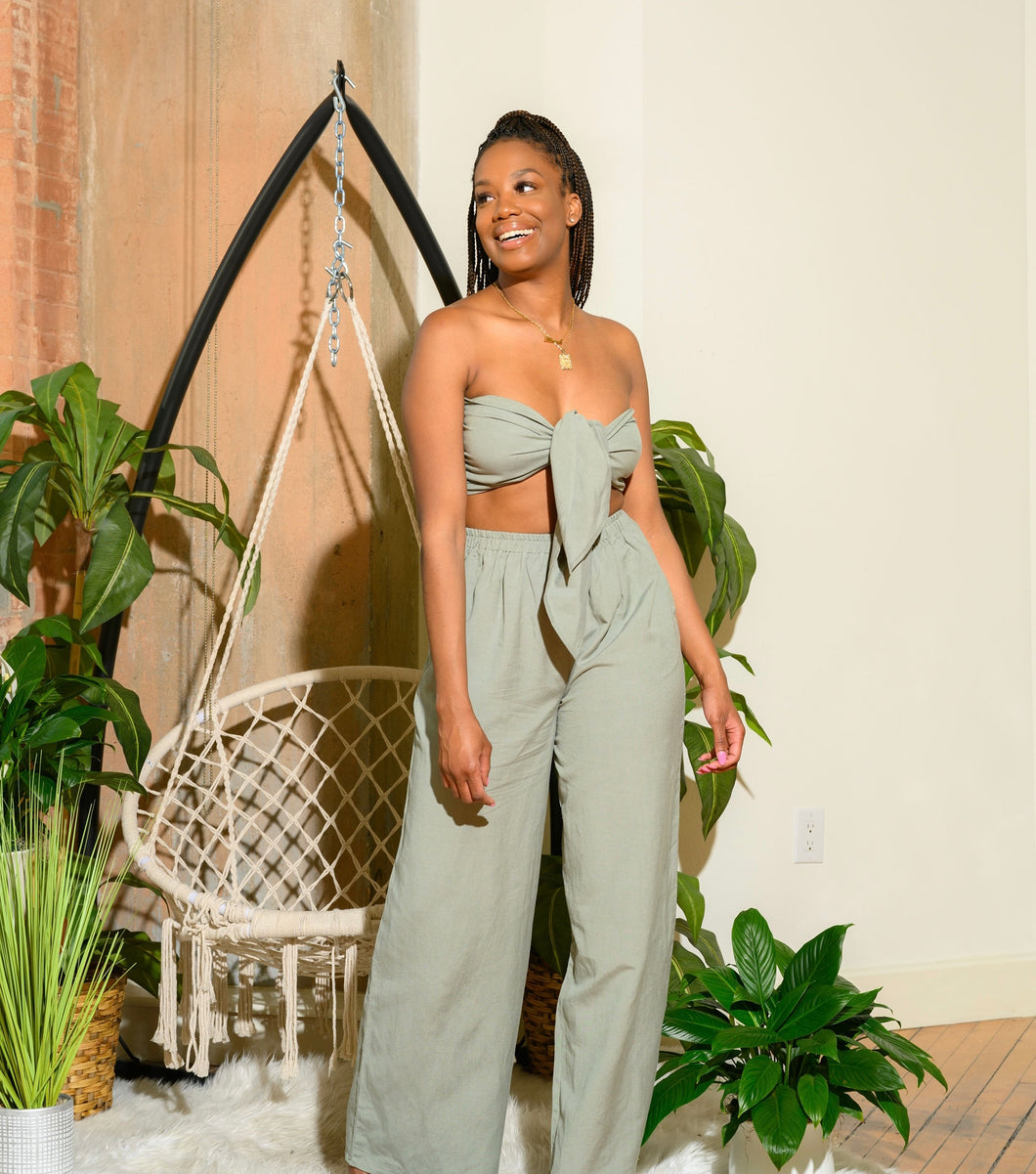 RESTOCKED -Barbado's Set- Sage - Feminine Fashion Boutique