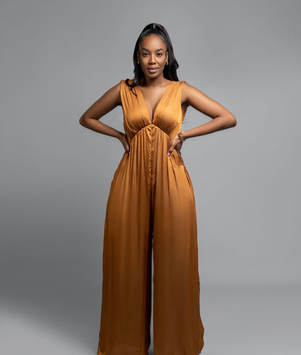 The Summer Jumpsuit- Bronze - Feminine Fashion Boutique