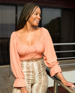 Sweetheart Crop- Copper Tan - Feminine Fashion Boutique