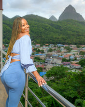 Load image into Gallery viewer, Sweetheart Crop- Sky Blue - Feminine Fashion Boutique

