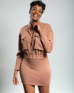 Mocha Latte Dress - Feminine Fashion Boutique