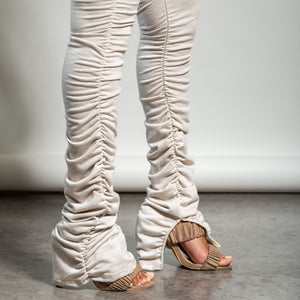 Oatmeal Ruched Pants - Feminine Fashion Boutique