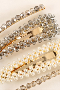 Diamond and Pearls Hair Clips - Feminine Fashion Boutique