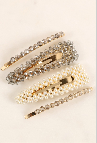 Diamond and Pearls Hair Clips - Feminine Fashion Boutique